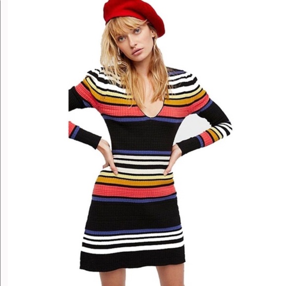 Free people gidget striped sweater dress - Picture 1 of 3